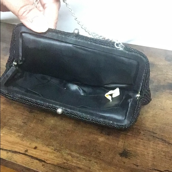 Walborg Black Floral Vintage Beaded Purse - Picture 2 of 3